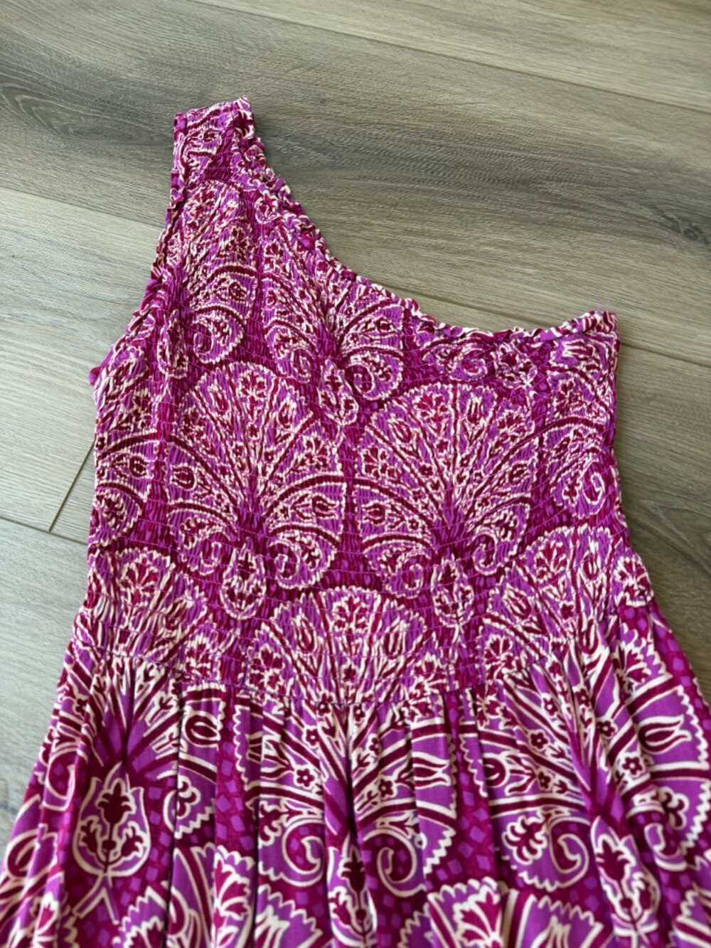 Knox Rose One Shoulder Pink Print Dress S - Picture 4 of 7
